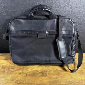 Kenneth Cole Reaction Black Laptop Briefcase Shoulder Strap‎ Nylon Faux Leather